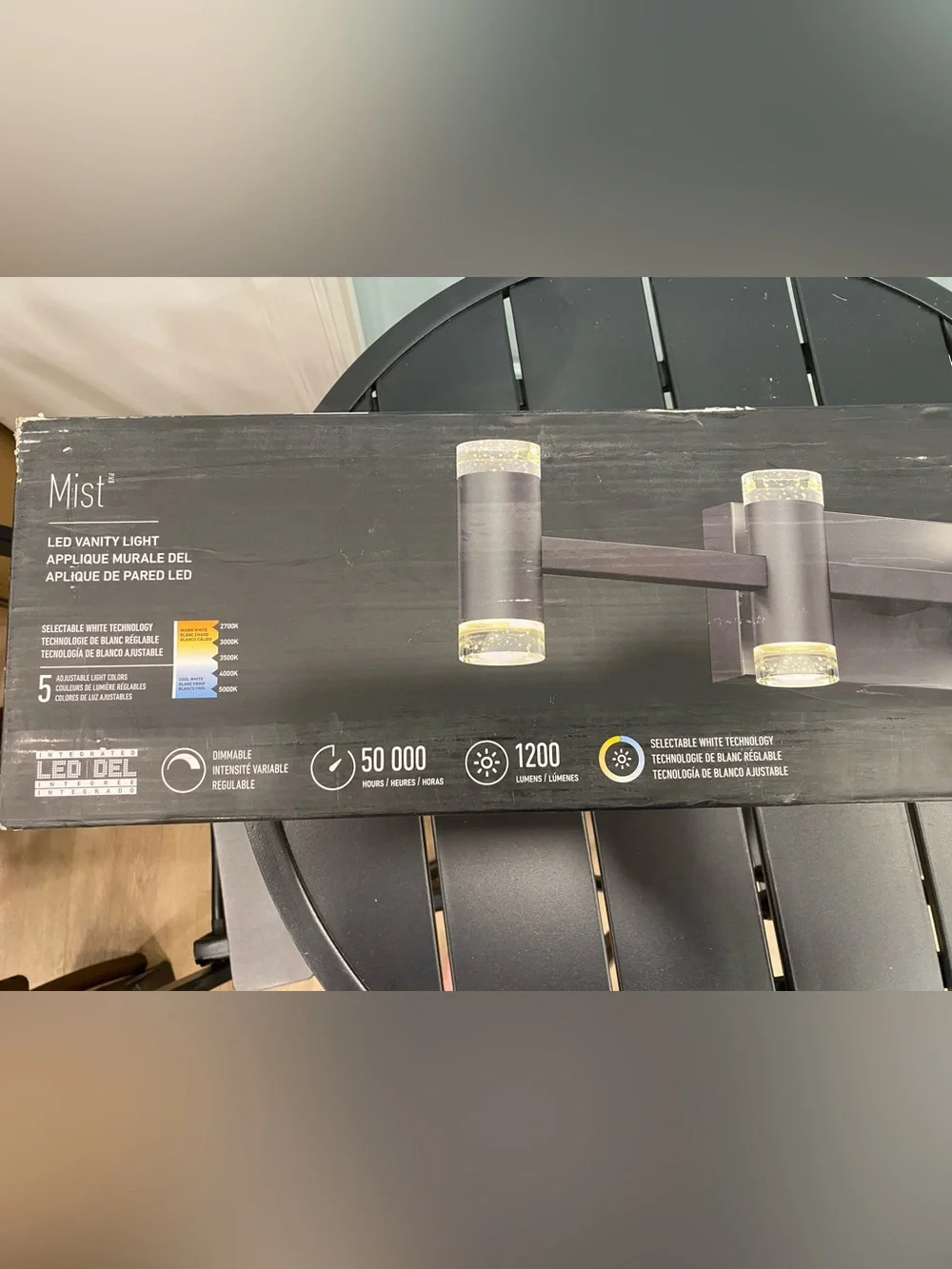 New Artika Mist Modern Matte Black LED Vanity Light Fixture